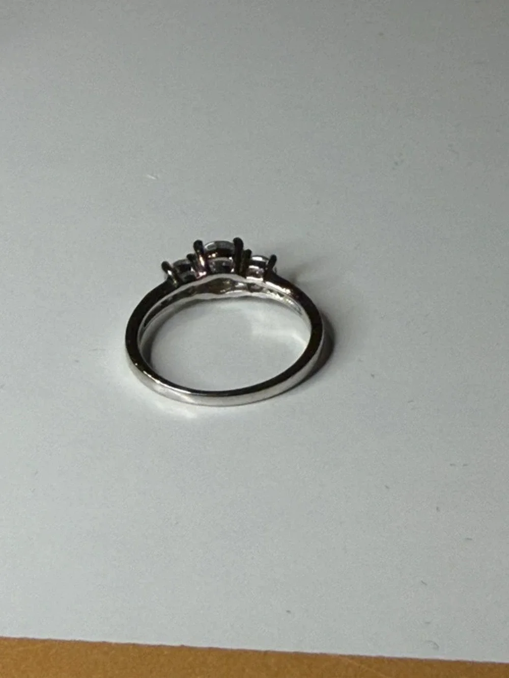Sterling Silver 3-Stone CZ Past Present Future Ring Size 7.5